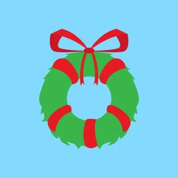 Simple Flat Garland Blue Background Vector Illustration Stock Illustration