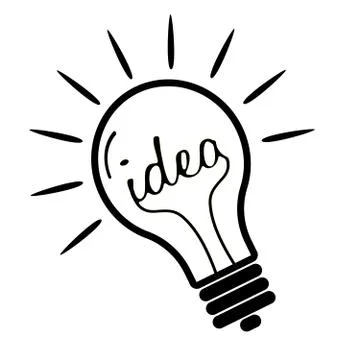 Simple flat glowing light bulb icon symbolizing an idea イラスト素材