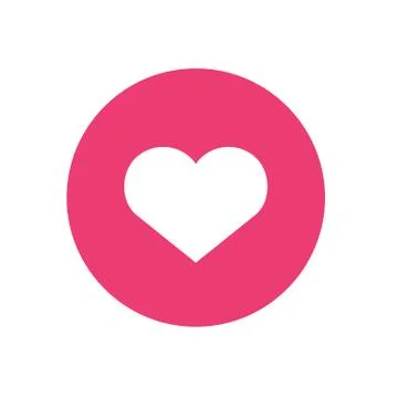 Simple Flat Heart Shape Icon 스톡 일러스트