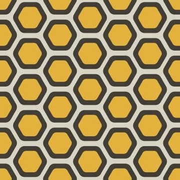 Simple flat honeycomb vector seamless pattern Stock Illustration
