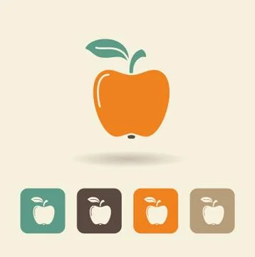Simple flat icon Apple Stock Illustration