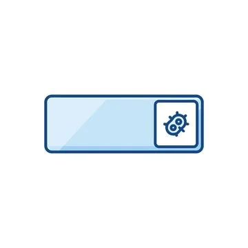 Simple flat icon of a bacteria cell within a light blue rounded rectangle box Stockillustratie