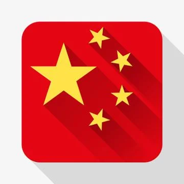 Simple flat icon China flag. Illustrazione stock