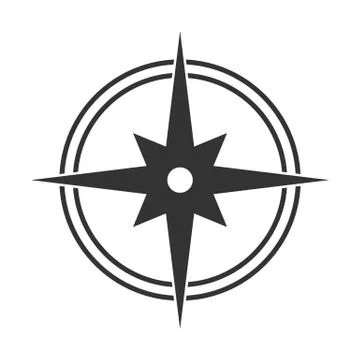 Simple flat icon of a compass, orienteering and compass Ilustração Stock