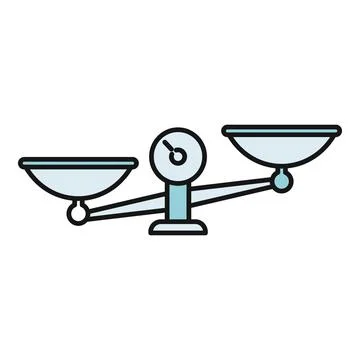 Simple flat icon illustrating a balance scale with two empty pans Stock Illustration