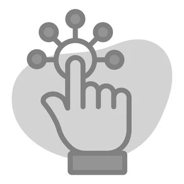 A simple flat icon of a laptop with a large red play button on the screen, Stock Illustration