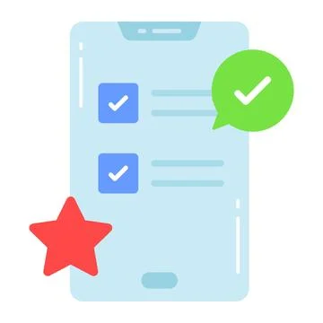 A simple flat icon of a laptop with a large red play button on the screen, Stock Illustration