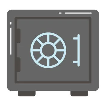 A simple flat icon of a laptop with a large red play button on the screen, Stock Illustration
