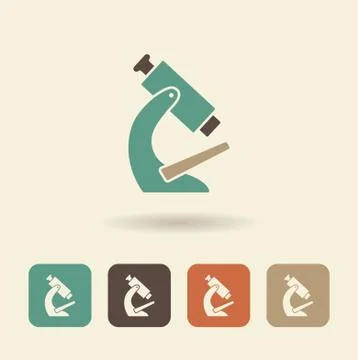 Simple flat icon microscope Stock Illustration