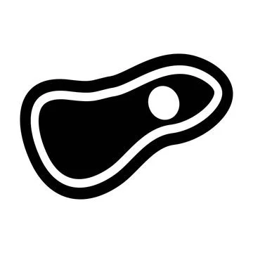 Simple flat icon of a piece of pork meat with bone Illustrazione stock