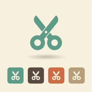 Simple flat icon scissors Stock Illustration