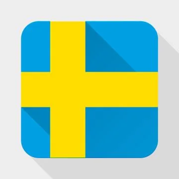 Simple flat icon Sweden flag. Illustrazione stock