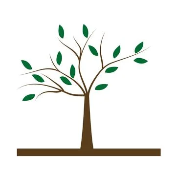 Simple flat icon of a tree Stock Illustration