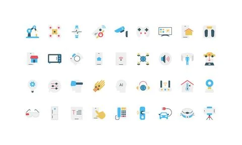 Simple Flat Icons of Smart Devices Set Stock-Illustration