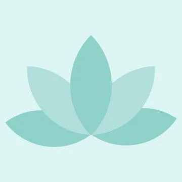 Simple flat illustration of blue lotus flower. Vector illustration Illustrazione stock