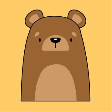 Simple flat illustration of a brown bear. Vector image. Stock Illustration