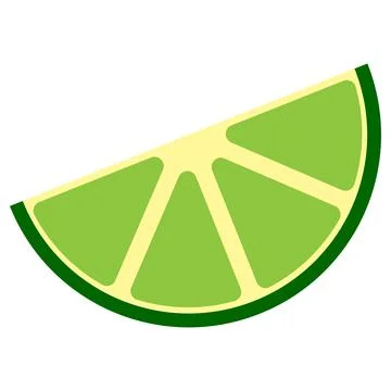 Simple flat illustration of lime slice. 스톡 일러스트