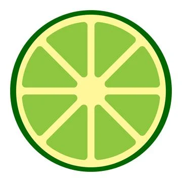 Simple flat illustration of lime slice. Stock Illustration