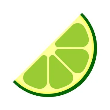 Simple flat illustration of lime slice. Vector icon. Illustrazione stock