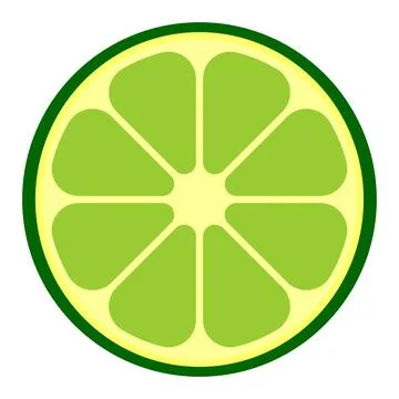 Simple flat illustration of lime slice. Vector icon. Stock Illustration