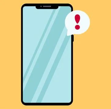 Simple flat illustration of smartphone. Important notice. Vector illustration Stock Illustration