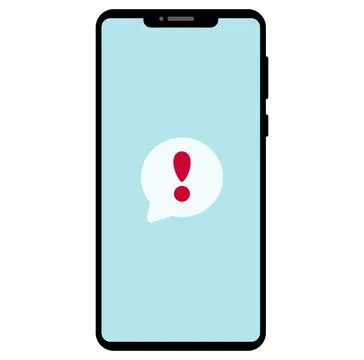 Simple flat illustration of smartphone. Important notice. Vector illustration Illustrazione stock