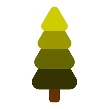A simple flat image of a Christmas tree. Vector illustration. 스톡 일러스트