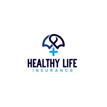 Simple flat letter mark HEALTHY LIFE logo design Stock Illustration