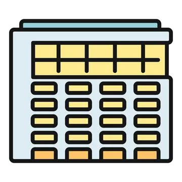 Simple flat line icon of a modern city building Stock Illustration