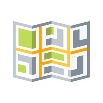 Simple flat map Stock Illustration