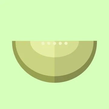 Simple Flat Melon Slice Vector Illustration Stock Illustration