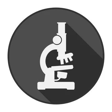 Simple flat microscope icon with drop shadow Stock-Illustration