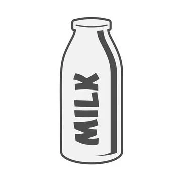 Simple flat milk bottle symbol イラスト素材