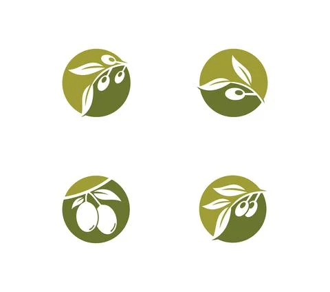 Simple Flat Olive Logo Vector Sign Stock Illustration