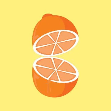 Simple Flat Open Orange Vector Illustration Stock Illustration