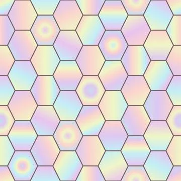 Simple flat outline pastel pearlescent hexagon grid pattern Stock Illustration
