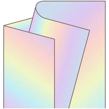 Simple flat outline pastel pearlescent folded paper shape Stock Illustration