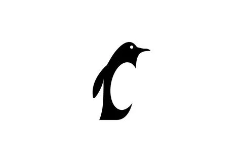 Simple flat penguin icon illustration vector Stock Illustration