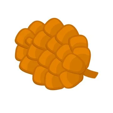 Simple flat pine cone, winter holidays greeting card design template element Illustrazione stock