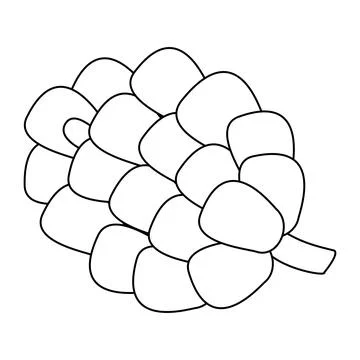 Simple flat pine cone, winter holidays greeting card design template element Illustrazione stock