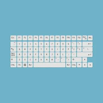 Simple flat pixel art illustration of cartoon laptop or pc keyboard Stock Illustration