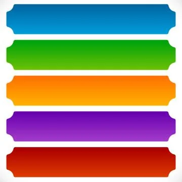 Simple, flat rectangular shaped button, banner background with colorful gradi Stock Illustration