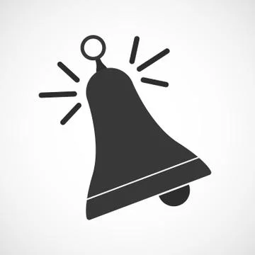 Simple flat ringing bell icon, vector Stock Illustration