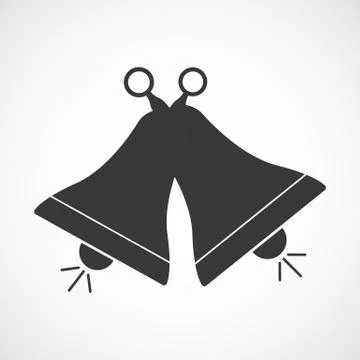 Simple flat ringing bells icon, vector Stock Illustration