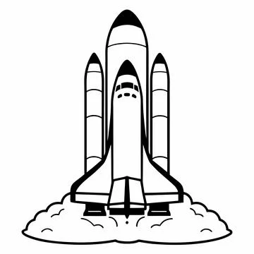 Simple Flat Rocket Vector Illustration Stock Illustration