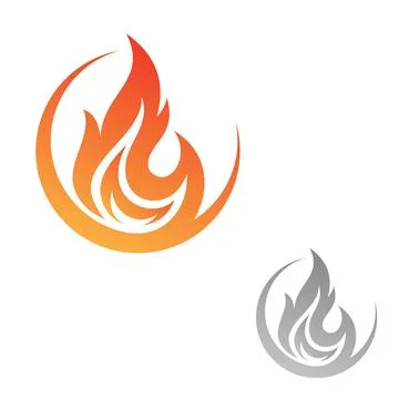 Simple flat round fire flame vector icon for graphic design Stock Illustration