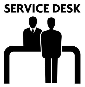 Simple flat service desk icon customer and service employee Stock Illustration