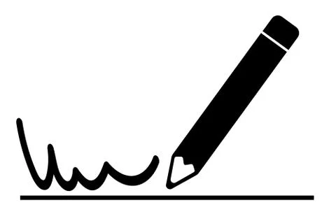 Simple flat signature signing a document icon イラスト素材