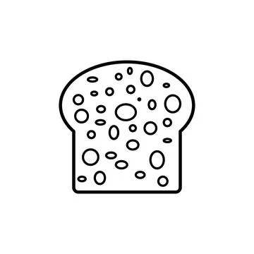 Simple, flat slice of bread icon. Isolated on white background 스톡 일러스트
