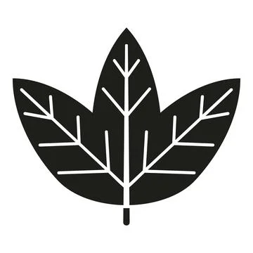 Simple flat style black and white plant leaf design 스톡 일러스트